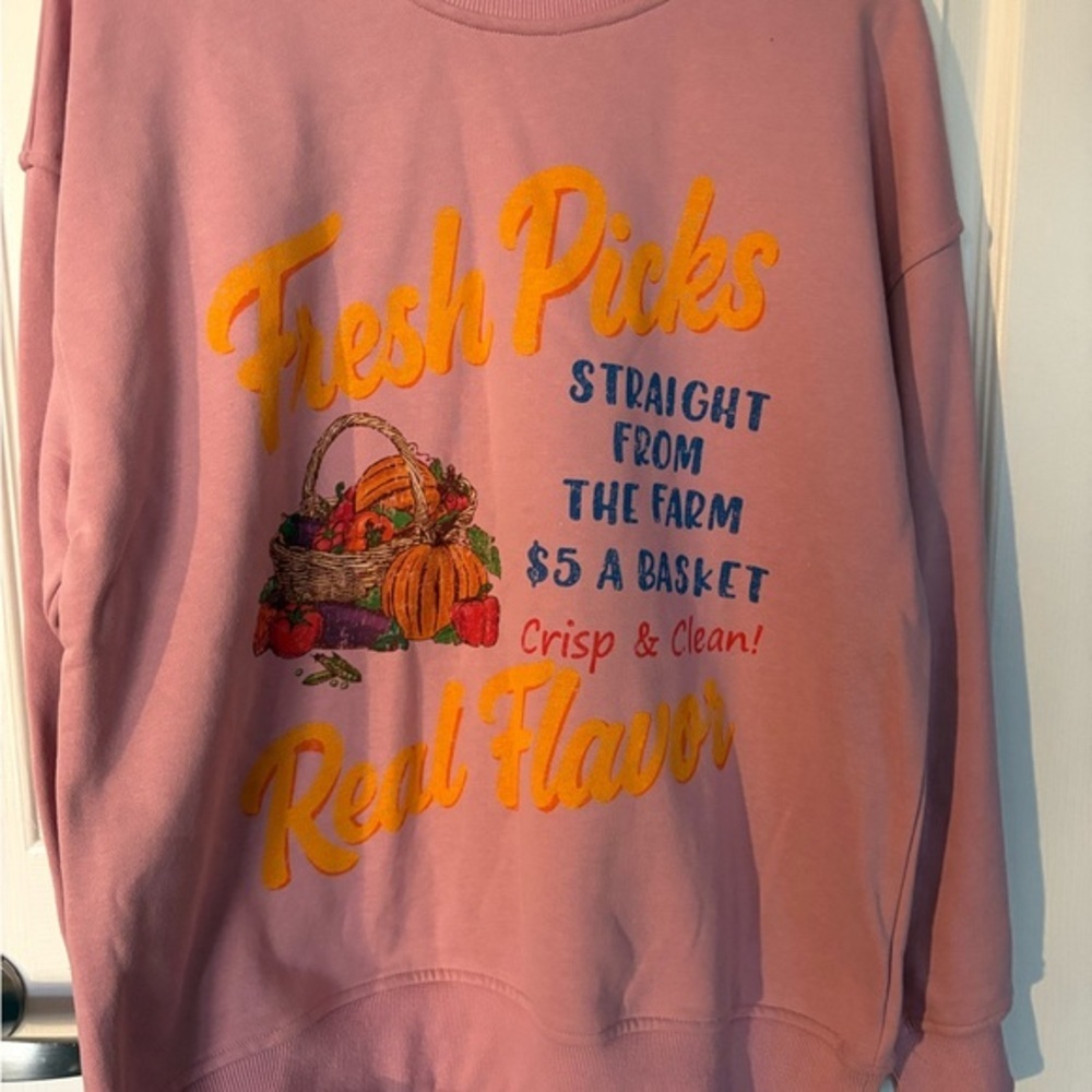 Altar'd State Pink Fresh Picks Crewneck - Picture 2 of 5